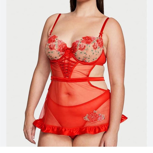 NWT VERY SEXY
Wicked Unlined Sheer Dotted Mesh Lace Apron (Size L) - Picture 2 of 10